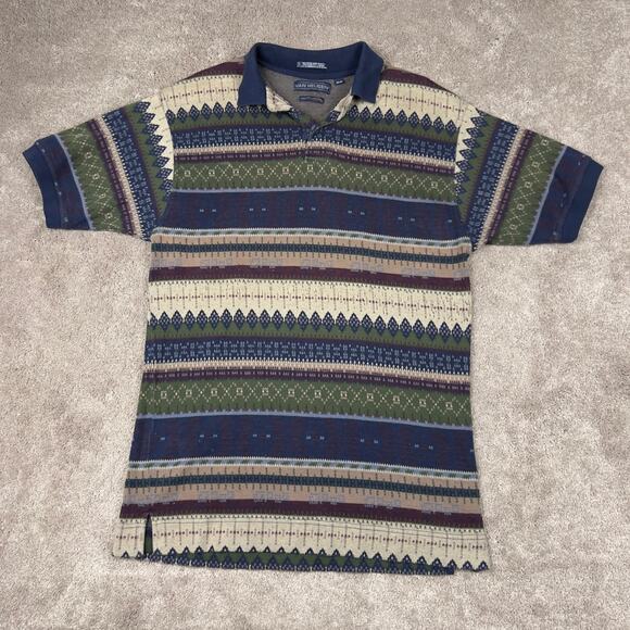 Knit Short Sleeve Polo Shirt Size M Van Heusen  Sweater Grandpa Preppy Acadmia - Picture 1 of 4